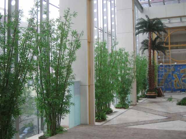 Shopping Mall Decorated with Artificial Bamboo Trees in Canada
